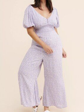 Dean Juliette Jumpsuit Lilac White Daisies